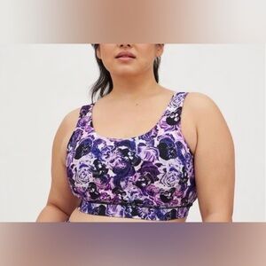 Torrid - Wireless Twist Back Active Sports Bra Floral Skulls Sports Bra - 5